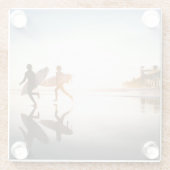 Oceanside Strand Glazen Onderzetter (Achterkant)