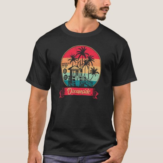  oceanside Surf badge Distress Surf T-shirt (Voorkant)