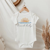 OCEANSIDE Waterverf Ocean Waves Sunset Beach Baby Romper