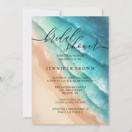 Oceanstrand Lieve Handtekening Zomer Aquarel Kaart