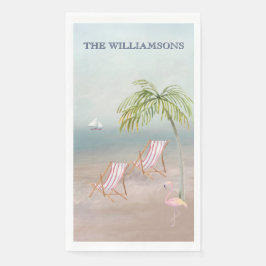 Oceanstrand Persoonlijke Palmboom Flamingo Servet