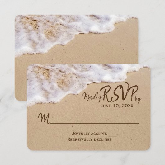 Oceanstrand RSVP Kaart (Voorkant / Achterkant)