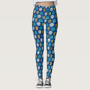 Oceanstrand Schelpen Zeester Blauwe Yoga Leggings