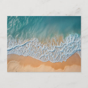 Oceanstrand vanuit de lucht turquoise zeegolven briefkaart