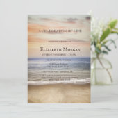 Oceanstrand viering van het leven kaart (Staand voorkant)