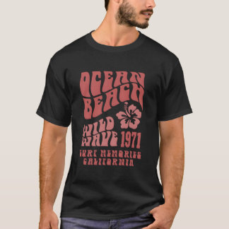 Oceanstrand Wilde Golf Surf Esthetische Woorden Op T-shirt