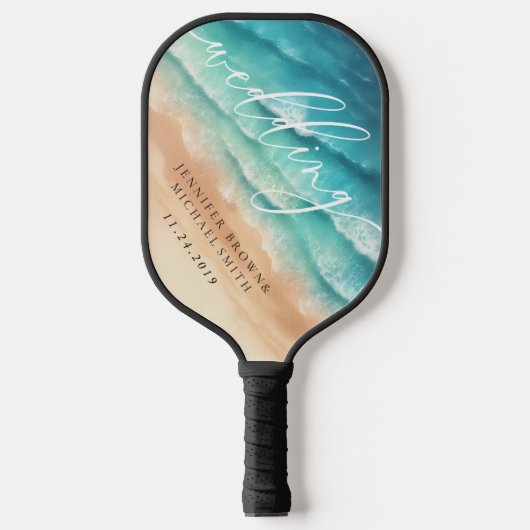 Oceanstrand Zomerfeest Spellen Trouwen Pickleball Paddle (Voorkant)