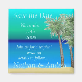 Oceanview Tropical Save the Date Magneet