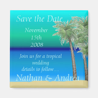 Oceanview Tropical Save the Date Magneet