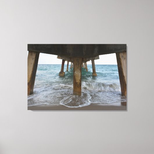 Oceanview van onder de pier canvas afdruk (Voorkant)