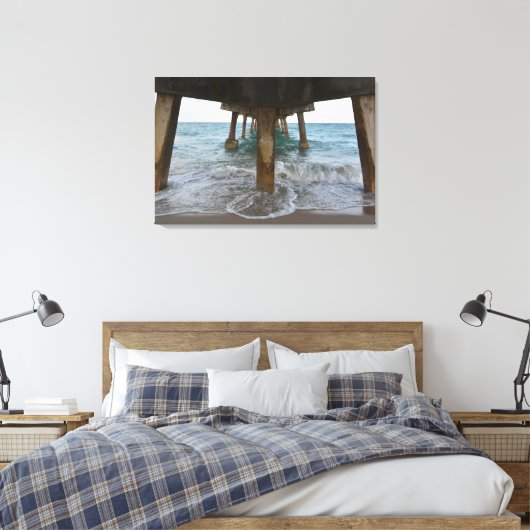 Oceanview van onder de pier canvas afdruk (Insitu (Slaapkamer))