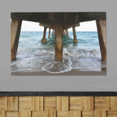 Oceanview van onder de pier canvas afdruk