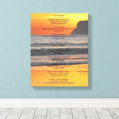Oceanzonsondergang "Doe het toch" Canvas Afdruk (Insitu (Houten vloer))