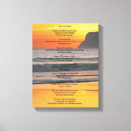 Oceanzonsondergang "Doe het toch" Canvas Afdruk