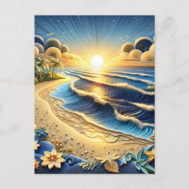 Oceanzonsondergang | Gelukkige verjaardag Briefkaart