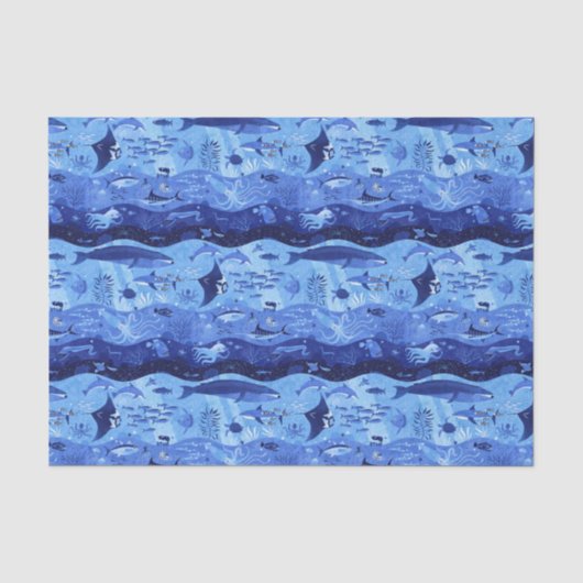 Oceendieptezones - Onderzeedieren Tissuepapier (Voorkant)
