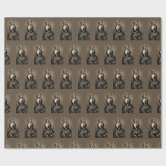 Oceline Ocelot Vrouw Zwart Leren Jas Patroon Cadeaupapier