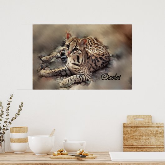 Ocelot art poster (Keuken)