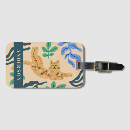 Ocelot Cat & Matisse bladeren Bagagelabel