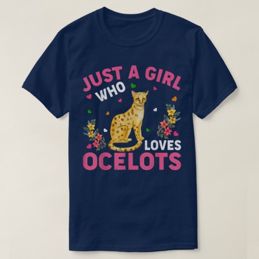 Ocelot Dierenvriend is gewoon een meisje dat van O T-shirt (Design voorkant)