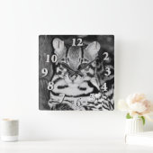 Ocelot in repose vierkante klok (Huis)