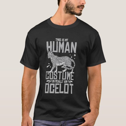 Ocelot Kat Grappige Cute Dieren T-shirt (Voorkant)