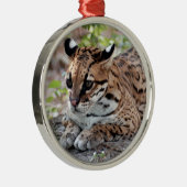Ocelot kerstversiering metalen ornament (Rechts)