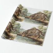 Ocelot, Leopard Cat (Felis pardalis) Illustratie Cadeaupapier (Uitgerold)