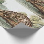 Ocelot, Leopard Cat (Felis pardalis) Illustratie Cadeaupapier (Hoek)