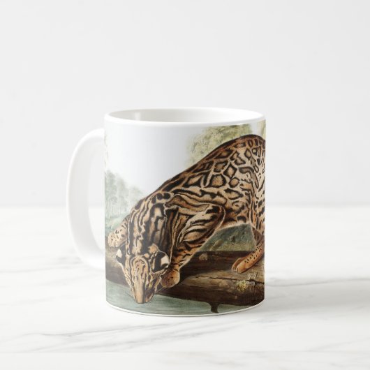 Ocelot, Leopard Cat (Felis pardalis) Illustratie Koffiemok (Voorkant links)