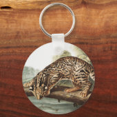 Ocelot, Leopard Cat (Felis pardalis) Illustratie Sleutelhanger (Voorkant)