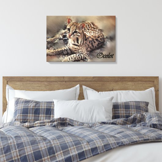 Ocelot Lovers Art Canvas Afdruk (Insitu (Slaapkamer))