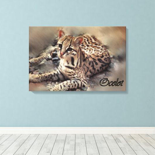 Ocelot Lovers Art Canvas Afdruk (Insitu (Houten vloer))