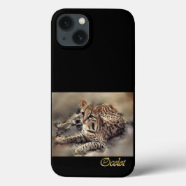 Ocelot Lovers Art iPhone 13 Hoesje