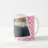 Ocelot Pattern Voeg je eigen foto Mok toe - Roze (Voorkant rechts)