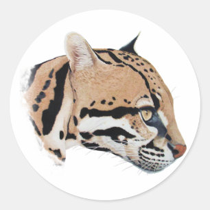 Ocelot Portrait Ronde Sticker
