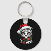 Ocelot Xmas Santa Hat F Christmas Costume  Sleutelhanger (Voorkant)