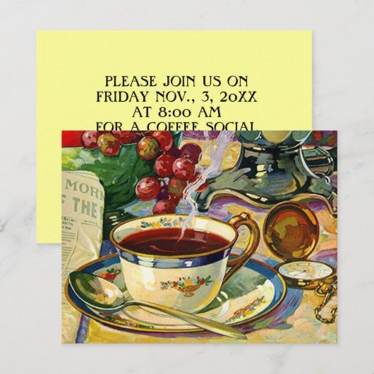 OCHAAMDMOMENTENKAFFEKLATJEKRING UITNODIGING (Voorkant / Achterkant)