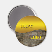 Ocher Stone Clean Dirty Dishwaser Magnet (Voorkant / Achterkant)