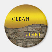 Ocher Stone Clean Dirty Dishwaser Magnet (Voorkant)