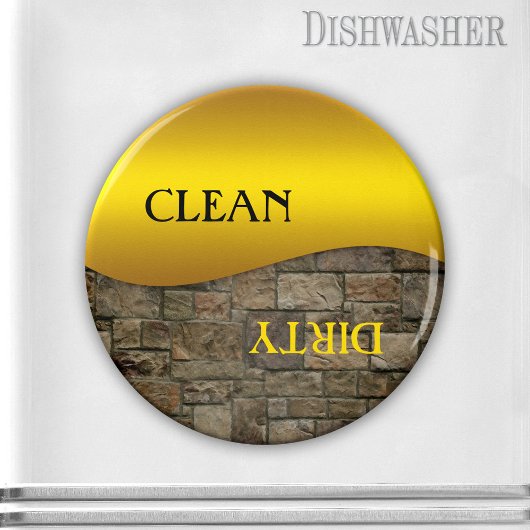 Ocher Stone Clean Dirty Dishwaser Magnet
