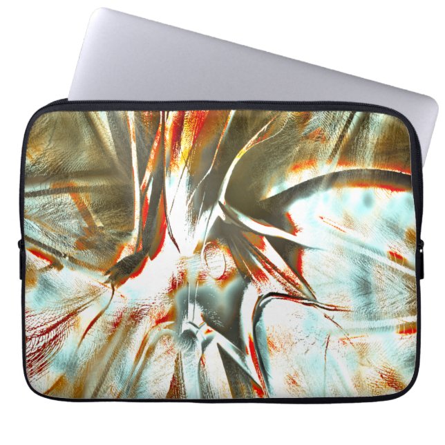 Ocher textuur met pixelated knik en krassen de laptop sleeve (Voorkant)