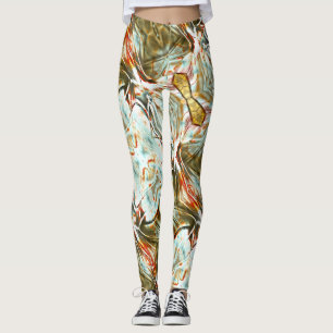 Ocher textuur met pixelated knik en krassen de leggings