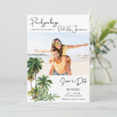 Ocho Rios, Jamaica Beach Destination Photo Wedding Save The Date (Staand voorkant)