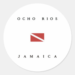 Ocho Rios Jamaica Duikvlag Ronde Sticker