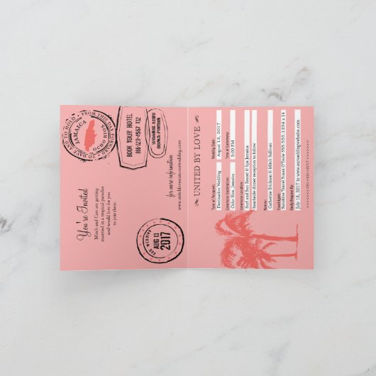 Ocho Rios Jamaica Passport Uitnodiging (Binnen)