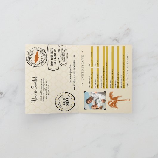 Ocho Rios Jamaica Passport Uitnodiging (Binnen)