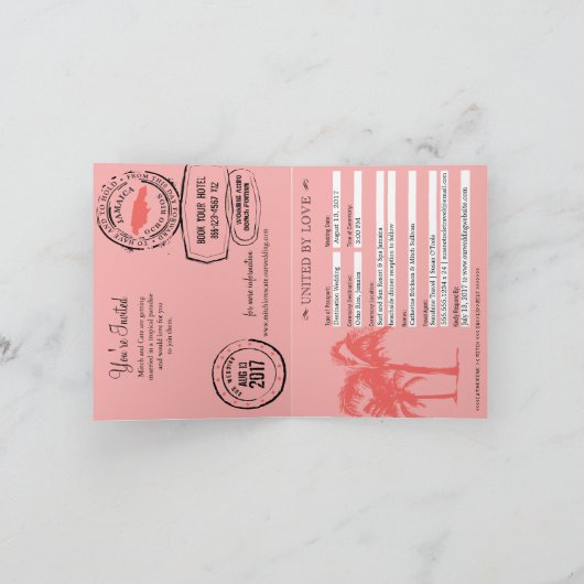 Ocho Rios Jamaica Passport Uitnodiging (Binnen)