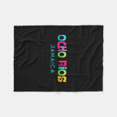 Ocho Rios Jamaica Retro Tropical Design  Fleece Deken (Voorkant (Horizontaal))