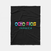Ocho Rios Jamaica Retro Tropical Design  Fleece Deken (Voorkant)